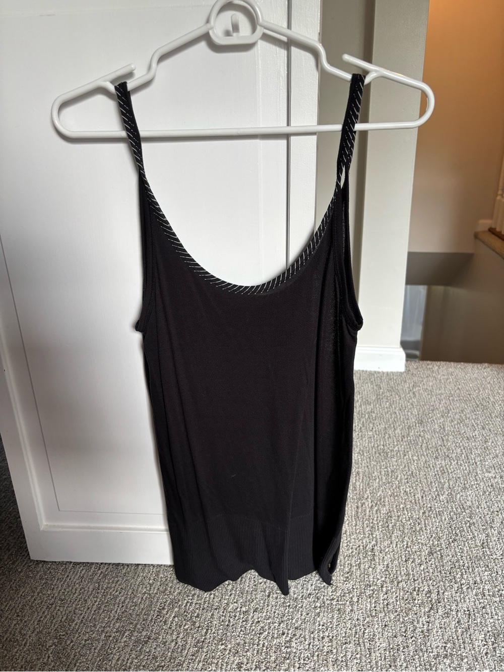 rag & bone Black Scoop Neck Tank with Thin Straps